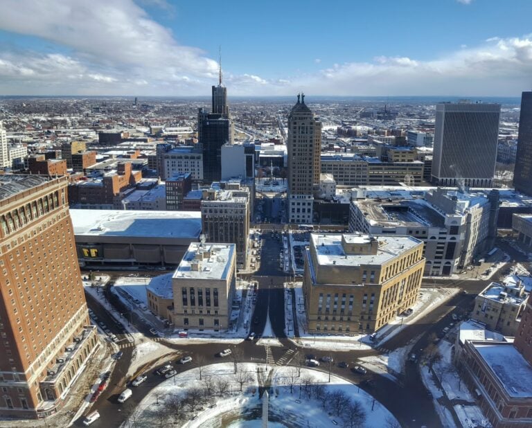 Stadtzentrum von Buffalo im Winter